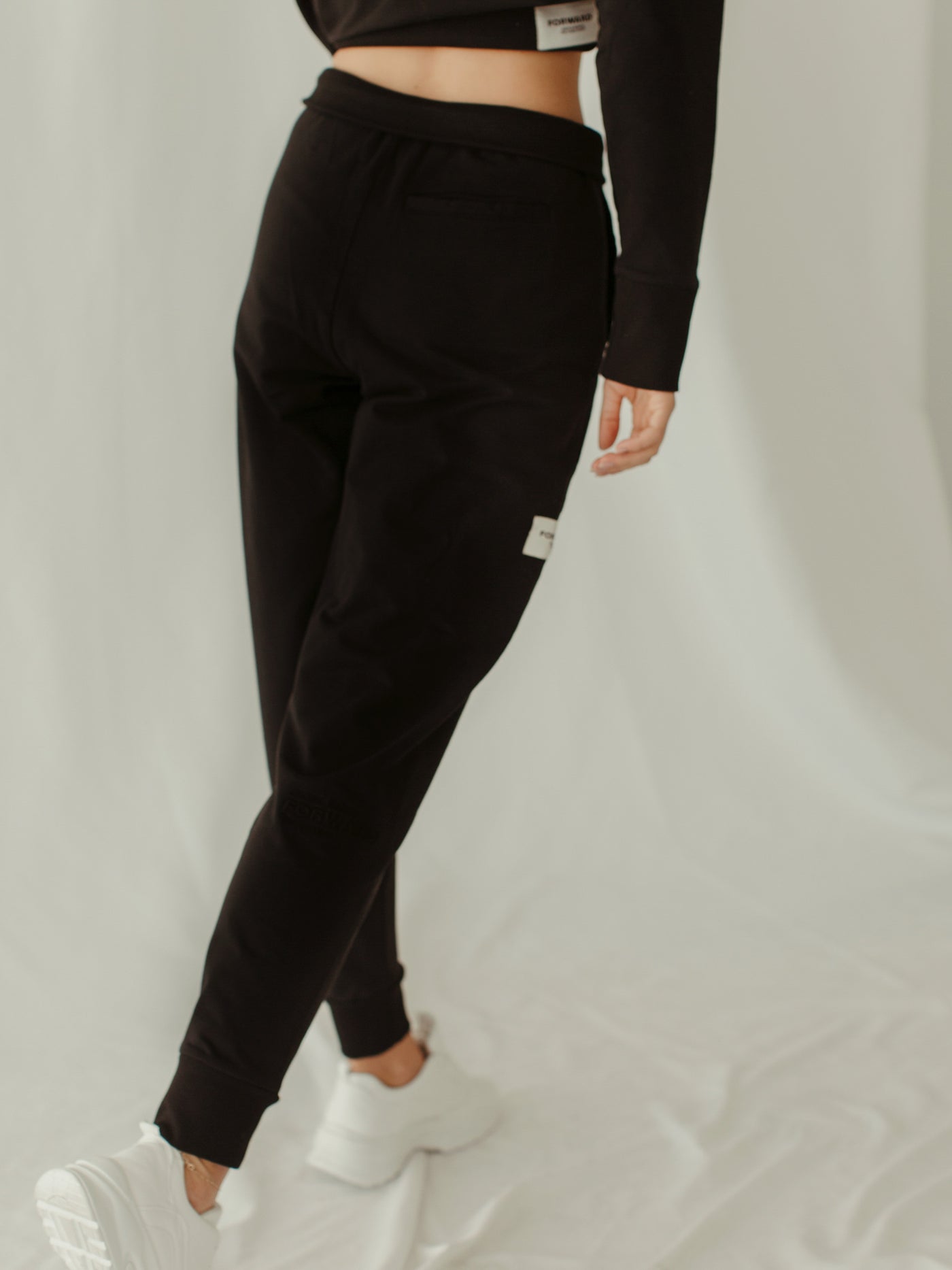 The Cropped Hoodie + Jogger Set - Black