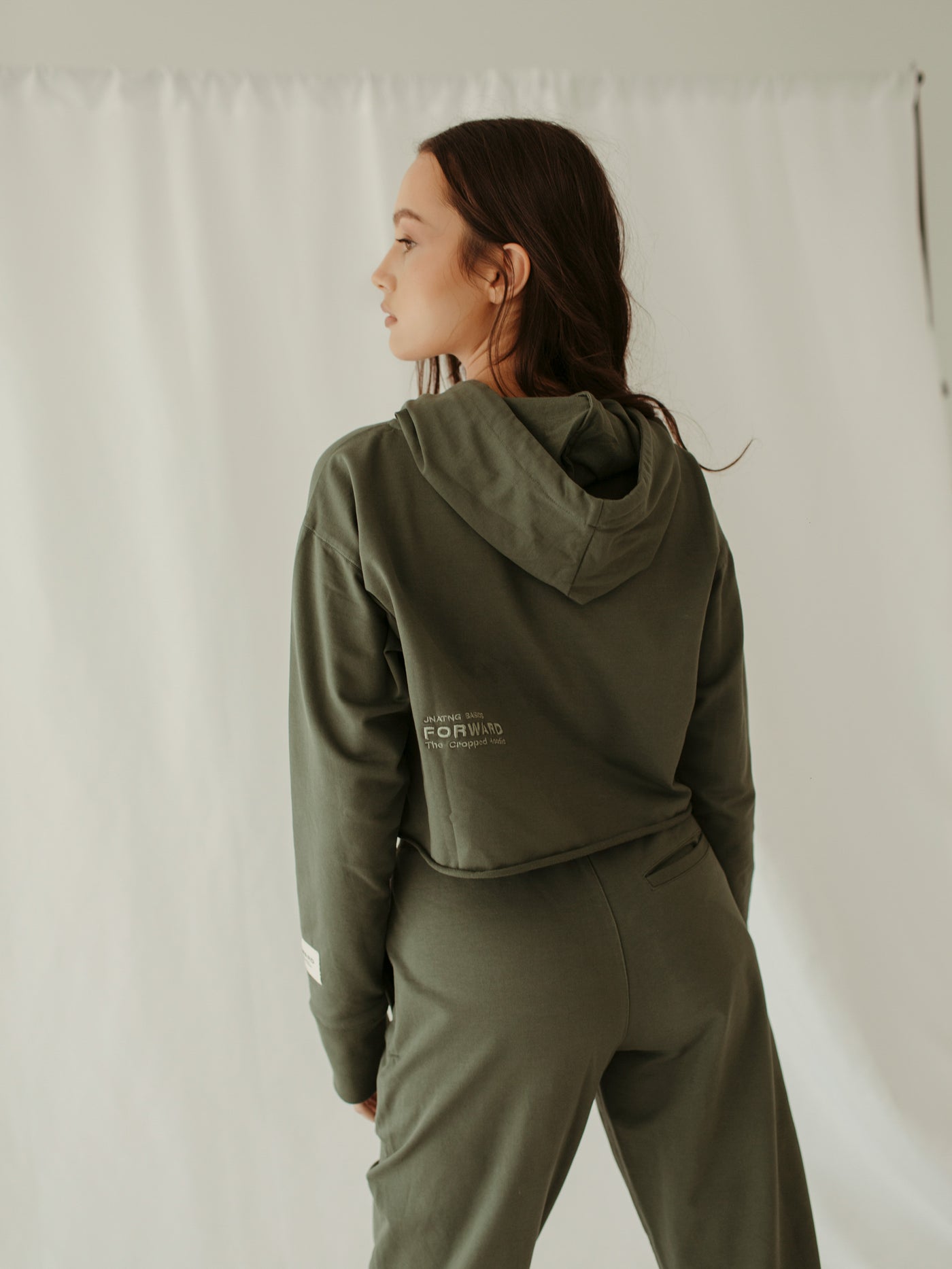 The Cropped Hoodie + Jogger Set - Sage