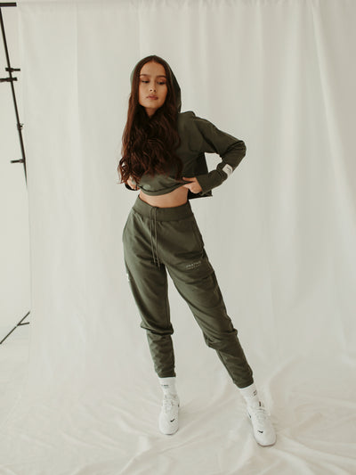 The Cropped Hoodie + Jogger Set - Sage