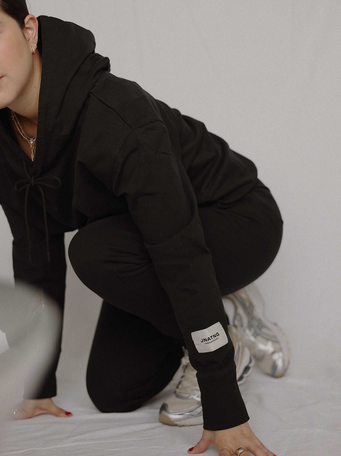 The Pullover Hoodie + Jogger Set - Black
